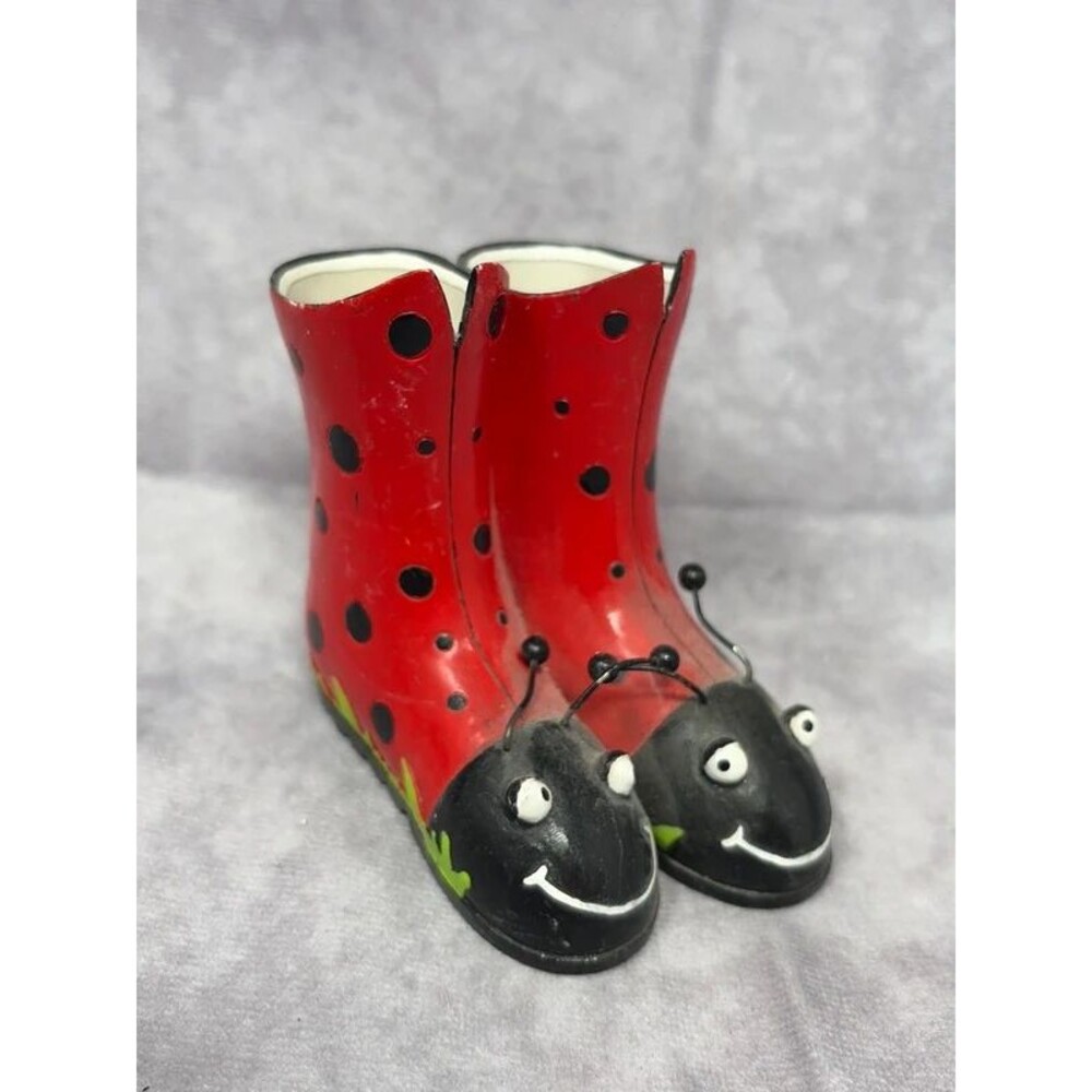 "Shoo Shoo by Willow Hall ~ Spot Spot Ladybug Miniature 2 3/4" Shoe Rain Boots